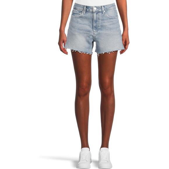 Paige Women's 26 Superpower Blue Dani Denim Jean Shorts High Rise Raw Hem G35-2 - Picture 1 of 9